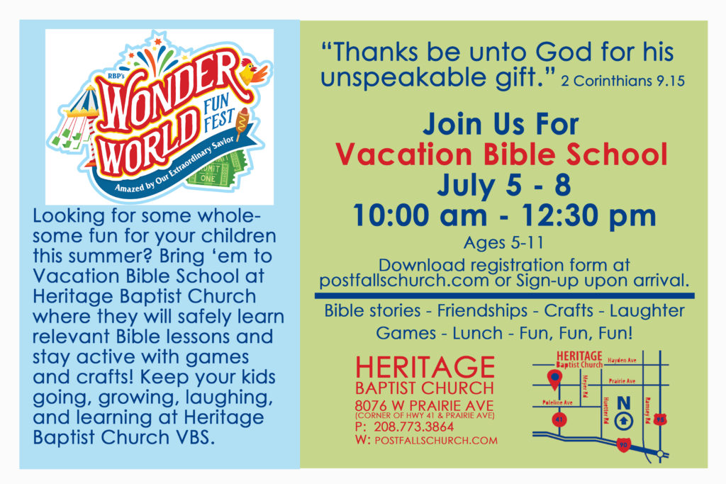 Vacation Bible School | Heritage Baptist Church